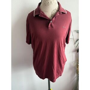 BOSS Mens Polo Shirt Size L Burgundy Short Sleeve Casual Golf Top